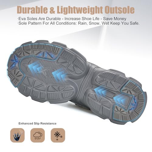 Image of Hogent Steel Toe Shoes for Women Men Wide Non Slip Composite Work Sneakers Indestructible Comfortable Safety Tennis Shoes Lightweight Breathable Construction Sneakers Puncture Proof Ergonomic Design
