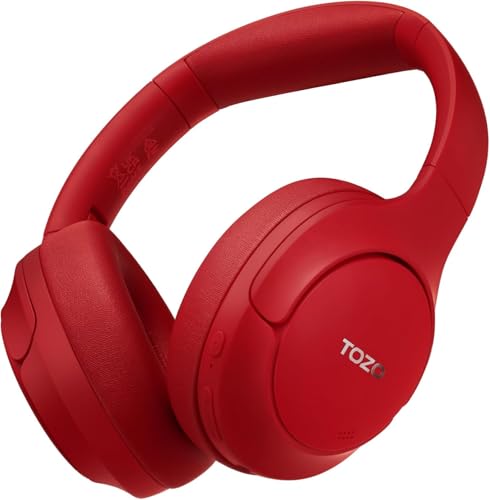 TOZO HT2 Hybrid Active Noise Cancelling Wireless Headphones, 60H Playtime Lossless Audio Over Ear Bluetooth Headphones, Hi-Res Audio Deep Bass Foldable Lightweight Headset for Workout