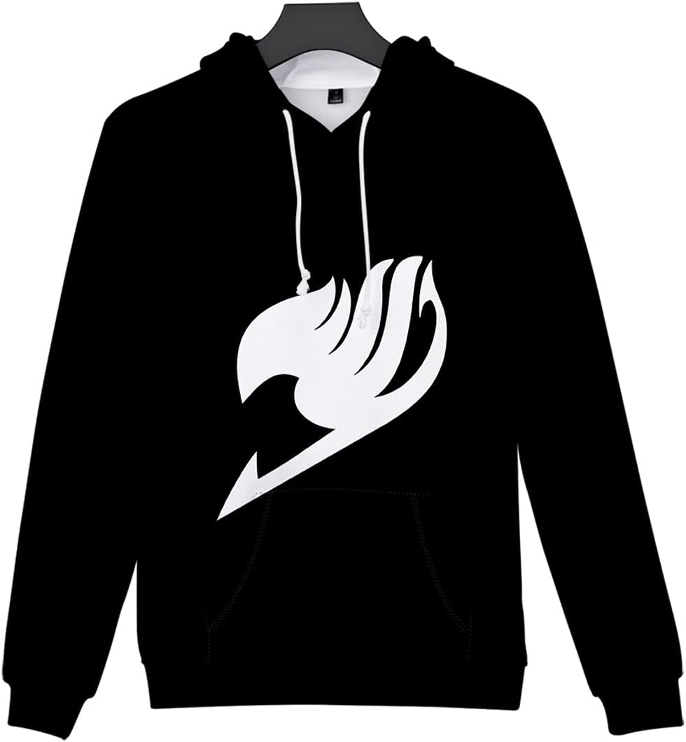 YIMIAO Unisex Fille Fairy Tail Sweat à Capuche 3D Rôle Imprimé Couleur Pullover Homme Japonais Gray Natsu Sweat-Shirt(XXS