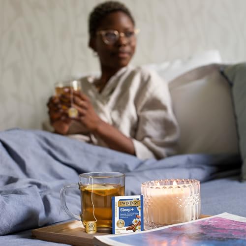 Image of Twinings Superblends Sleep+ Herbal Tea with 1mg Melatonin, Camomile, Cinnamon & Vanilla, Naturally Caffeine-Free, 16 Tea Bags (Pack of 6), 96 Teabags