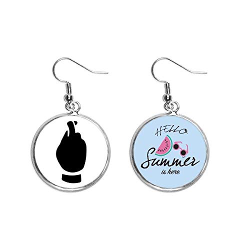 Pendientes de sandía con dibujo de silueta de contorno negro