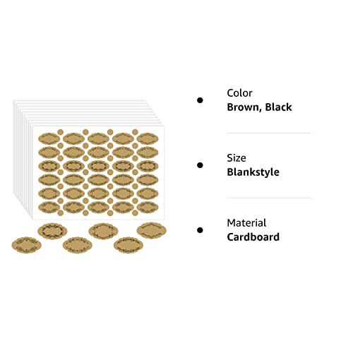 10 Sheet Apothecary Oval Oil Bottle Weatherproof Labels Vintage Kraft Look Apothecary Labels With Round Cap Stickers For Bottles And Jars (Blank) #TOP7