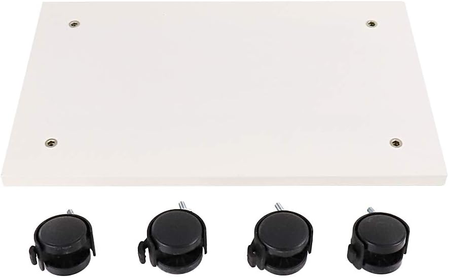 Under Desk Printer Stand with 4 Wheels & Rolling Cart Design - Heavy-Duty Movable Organizer for Printer, Copier, CPU Under Desk | Space-Saving Office Shelf (34 * 29 * 6.6 White)