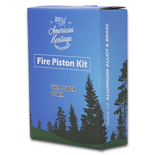 American Heritage Industries Fire Piston Kit- Firestarter Kit With Char Cloth, Cord, And Tinder, Survivalist And Prepper Gift, Easily Start Your Next Campfire #TOP6
