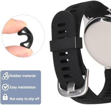 6 Stks Horlogeband Bevestigingsringen, 16/20/22/24mm Siliconen Horlogebandhouder Loop Horlogeband Retainer Zwart Rubber Horlogeband Keeper Vervanging Horlogeband Accessoires voor Smart Sport Horloges
