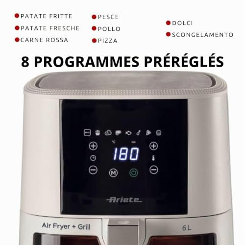 Ariete Friteuse électrique à air 4626/03-6LT Blanc - Panier transparent