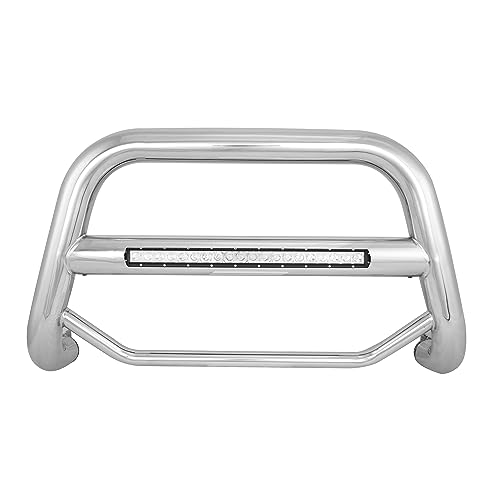 Image of Black Horse MAX Beacon Bull Bar No Skid Plate Stainless Steel Compatible with 2014-2019 Toyota Highlander-MAB-TOF5307S