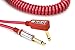 Vox VCC090RD Vintage Coiled Guitar Cable - 29.5ft, Straight to Right Angle, 1/4