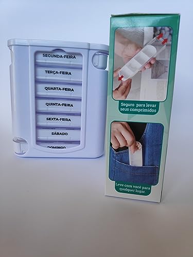Porta Comprimidos Semanal Diario Organizador De Remédio Com Gavetas Divisorias Caixa Dispenser Para