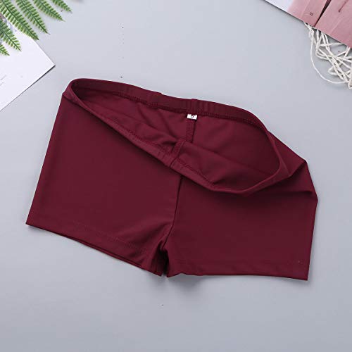 Oyolan Kids Girls Ballet Dance Workout Floral Lace Sleeves Crop Top With Shorts Set Dancewear Burgundy 14 #TOP5