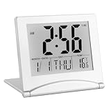 Lyai LCD Digital Travel Clock, Foldable Desktop Alarm Clock with Backlight, Date Day and Temperature Display Snooze, Small Portable Battery Powered Desktop Alarm Clock For Bedroom, Office - Image 7