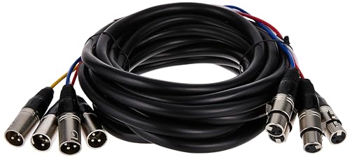 Questi serpenti per cavi XLR sono dotati di quattro set di cavi XLR maschio-femmina assemblati in un singolo, morbido e resistente, guaina del cavo.