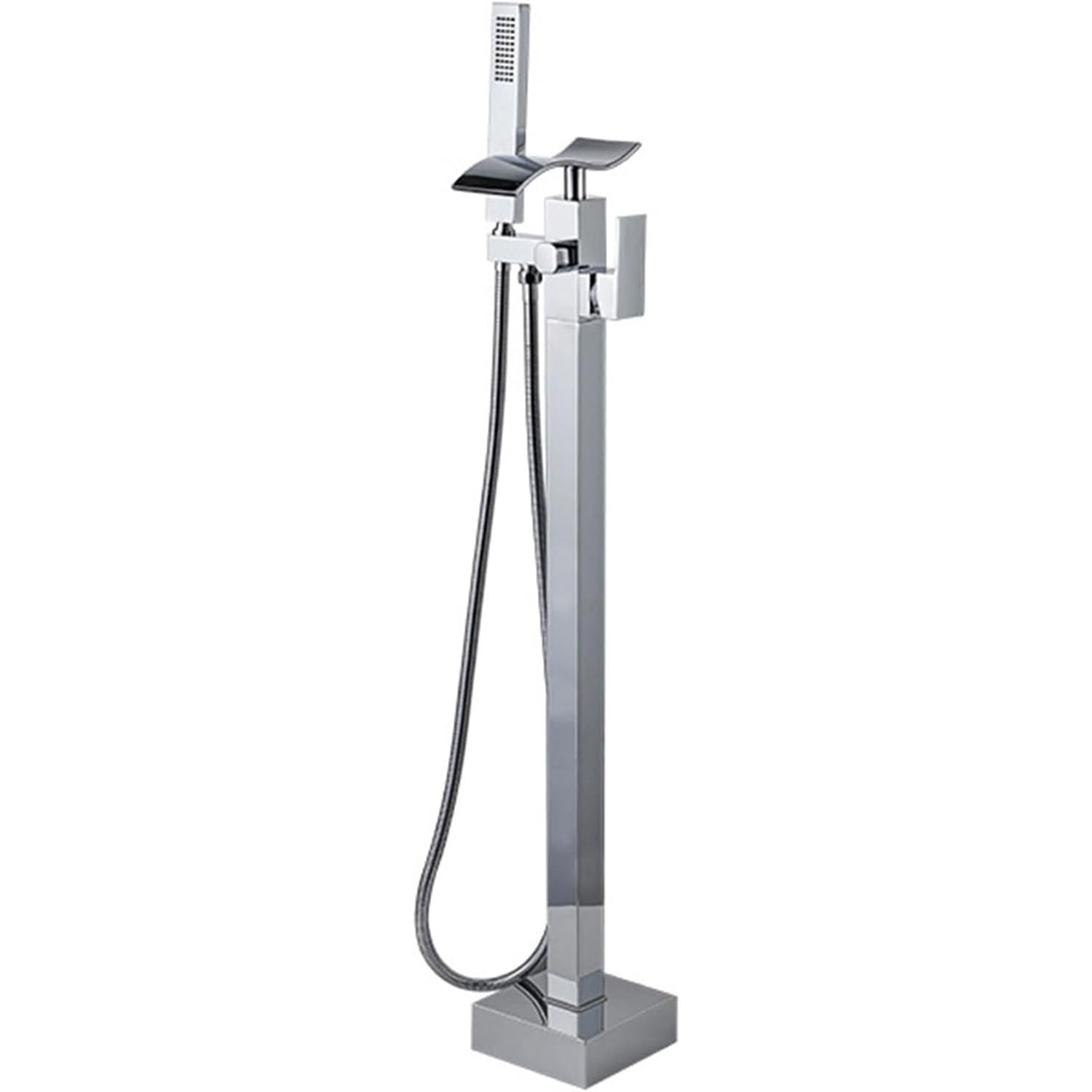 KUNYOS Bathtub Faucet Waterfall Freestanding Bathtub Faucet Single Lever Faucet Shower Standing Faucet Tub Faucet Waterfall 360° Swivel