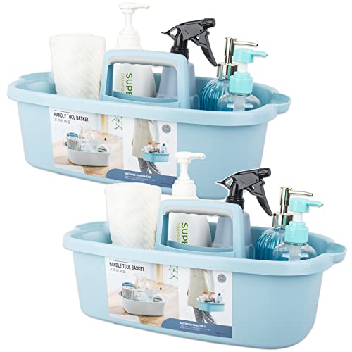 Large cleaning supplies caddy with handle (2 pack)