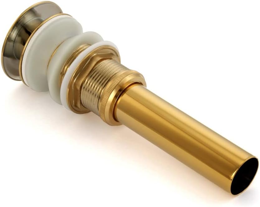 Renovator's Supply Pop-up Sink Drain with Overflow Brass Gold PVD