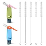 7Pcs 3-in-1 Cup Lid Gap Cleaning Brush & Straw Brush Set, Reusable Metal Straw Cleaner Brush, Multifunctional Cleaning Kit for Various Cup Lids