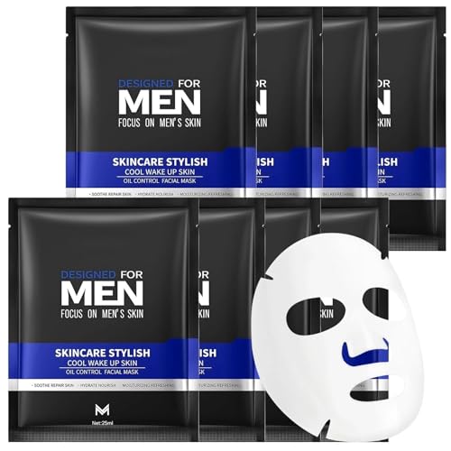 Image of 8PCS Mens Face Mask Set, Men's Facial Skincare Kit, Men's Hydrating Moisturizing Refreshing & Oil Control, Face Masks for All Skin Types – Daily Mens Skin/care, Fa/ce Masks Skincare Gifts for Men