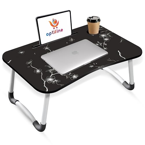Image of OPTIFINE Study Table Bed Table Premium Laptop Table /Foldable and Portable Wooden /Writing Desk for Office /Home /School (B Flower)