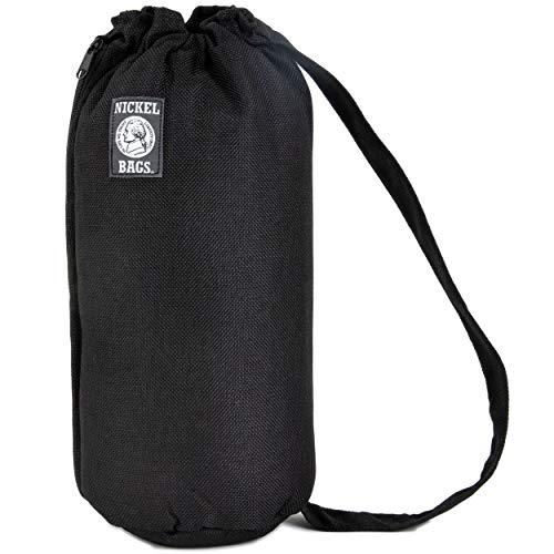 Nickel Bags Padded Drawstring Duffle Tube | Heavy Duty Duffle Bag with Protective Hemp Exterior for (14 Inch, Black)