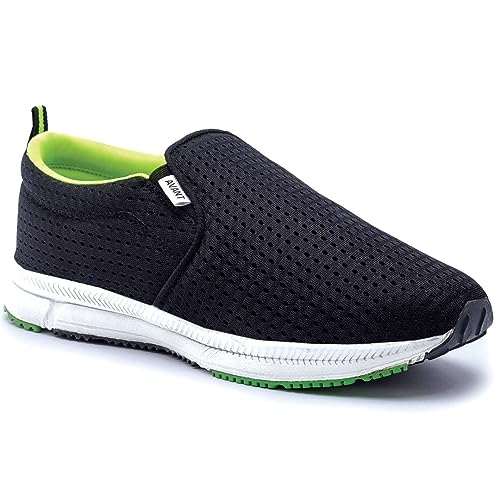 AVANT Zapatos de entrenamiento Bolt para hombre, suela de goma 100% pura, plantilla de goma EVA natural, agarre mejorado para baja abrasión, malla de polo de secado rápido, Black1, 11 UK