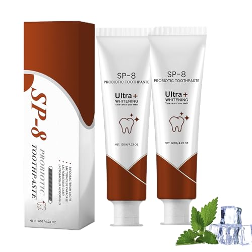 2 Pezzis Sp8 Dentifricio Probiotico, Brightening Dentifricio Sp8, Dentifricios Probiotico Sp-8 Sbiancante, Rimuove Le Macchie Dai Denti, Rinfresca L'alito E Protegge Le Gengive