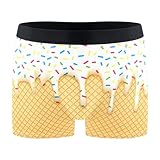JHKKU Men's Ice Cream Cone Boxer Briefs Soft Comfort Trunks L