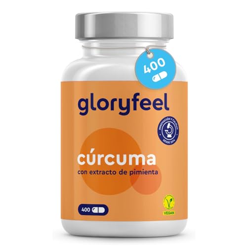 Cúrcuma Curcumina con Pimienta Negra - 400 Cápsulas Veganas