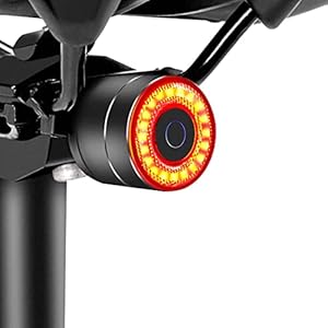 Monkey Home Smart Fahrrad Rücklicht, Auto On/Off Fahrrad Taschenlampe, Auto Lichtsensor StVZO Standard USB Akku, LED Fahrradlichter für Kinder und Erwachsene （EU-Patente）