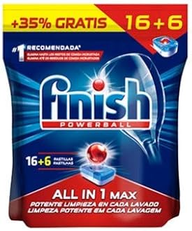 FinishPowerball All in 1 Max All-in-1 Dishwasher Tablets – Pack of 22