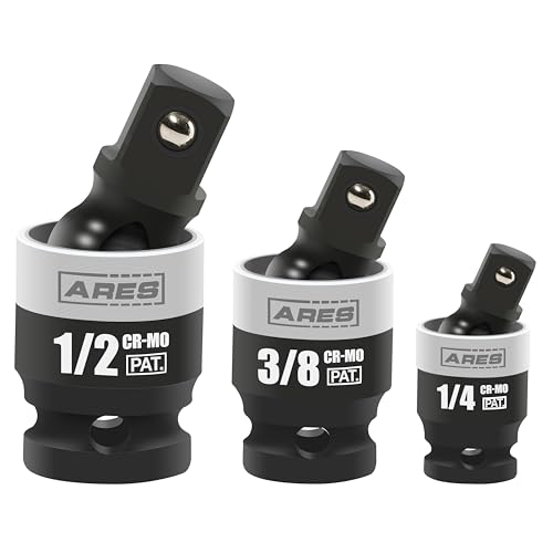 Image of ARES 22036 3-Pc Slim Profile Impact Universal Joint Set - 1 /4,3 /8,1 /2-In