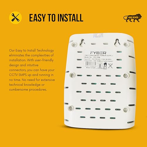 Image of FYBER SMPS for CCTV Camera 4 Channel Power Supply 12v Suitable for Any Brand HD Analog Surveillance Dome Bullet Cameras Independent Series