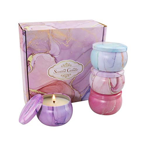 Scented Candles Gift Set Marbling Style 4/6 Pack 4.4 Oz Natural Soy Wax Fragrance Aromatherapy Candle For Gift (Style 2) #TOP24