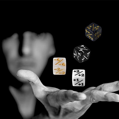 48 Pcs Mtg Dice Counters Token Dice, Magic The Gathering Glitter Sparkle Dice, Loyalty Dice Starry Marble D6 Dice Cube Compatible With Ccg, Mtg, Card Gaming Accessory (Black & White) #TOP4