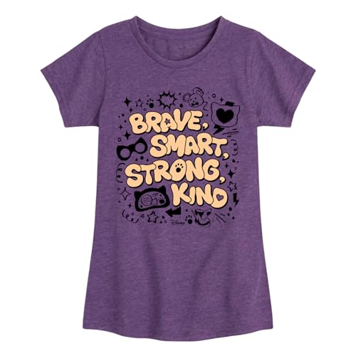 Super Kitties - Brave Smart Strong Kind - Girls Fitted Short Sleeve Graphic T-Shirt