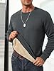 EKLENTSON Men's Winter Jumpers Sherpa Lined Sweatshirt Plain Crewneck Pullover Sweater Fleece Work Casual Jumper Cotton Warm Fleece Tops,Dark Grey,XXL #5