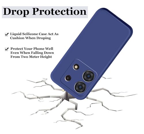 Image of A rtistque Liquid Silicone Back Cover Case for Mi Redmi Note 13 5G Shockproof TPU Soft Flexible with Camera Protection - Blue