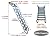 INTSUPERMAI Attic Loft Stairs Folding Loft Ladder Stairs Wall Mounted Type Attic Stairs Pull Down with Aluminum Alloy Structure 10+2 Steps for Home Refit Narrow Wall 10ft Height No Handrail Blue