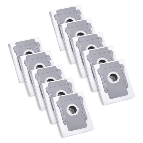 MIRTUX Kit de 10 Sacs de Rechange Compatibles avec Roomba Séries E, i, J - Pièce détachées pour Roomba E5, E6, i3, i3+, i4, i4+, i6, i6+, i8, i8+, j7, j7+...(Tous les modèles) - Accessoire pour Roomba