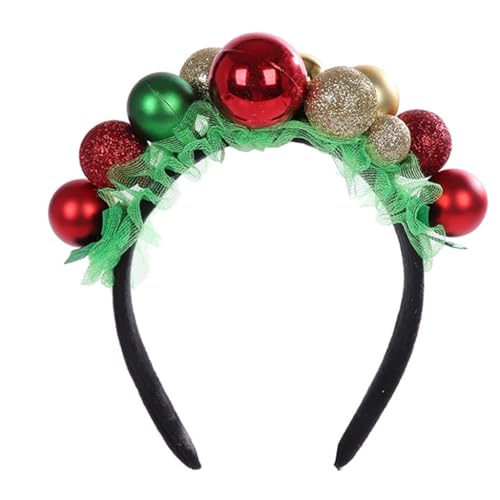 Necvior クリスマスベルヘッドバンドパーティーの小道具ヘッドアクセサリーヘッドフープホリデーフェスティバルヘアバンドキッズアダルトヘッドウェア