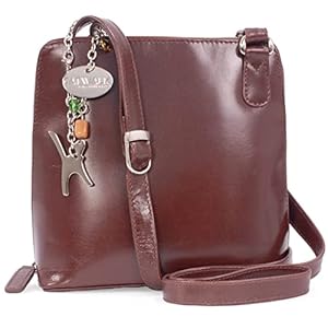 Damen Leder Umhängetasche – Crossbody Bag/Handtasche Mittelgroß – Verstellbarer Schultergurt – ELEANOR
