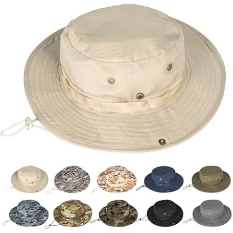 Rosoz Sun Hats for Men Women Boonie Hat UPF 50+ Bucket Hat Wide Brim UV Protection Fishing Hiking Safari Outdoor Hats Cover