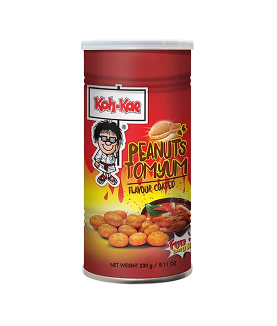 Koh-Kae Tom Yum Flavour Coated Peanuts - 230g (Pack of 12)