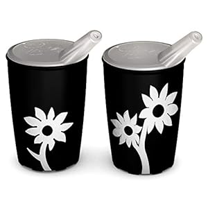 Ornamin Becher M820-43 mit Anti-Rutsch Blume schwarz/weiß
