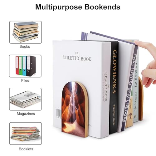 Sujetalibros resistente para evitar caídas de libros, madera Antelope Canyon universal 4