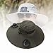 Lycpajk Wide Brim Sun Hat, Fisherman Hat, Bucket Cap with, Comfortable, Rechargeable, for Men and Women, Green