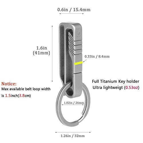 Tisur Car Keychain Clip, Titanium Key Holder With Detachable Key Chain Ring For Duty Belt, Gifts For Men Women, Bk1 Promotion #TOP1