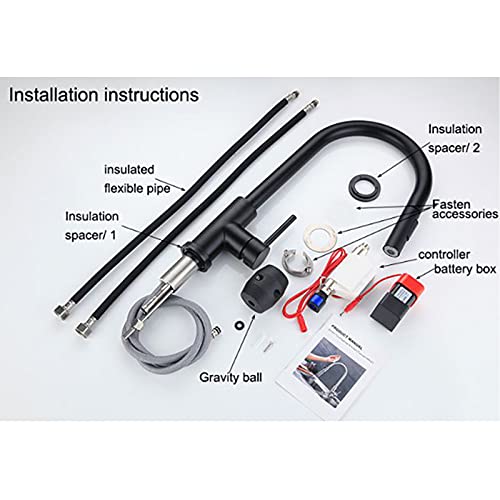 Mitigeur de cuisine en acier inoxydable 304 noir mat avec douchette extractible - 8