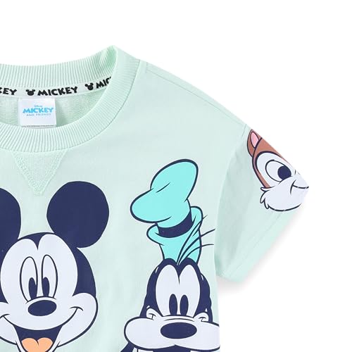 Image of Disney Mickey Mouse Boys 2 Piece French Terry Short Sleeve T-Shirt and Shorts Set for Toddler and Big Kids