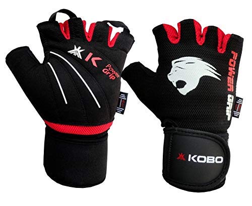 Kobo WTG-08-RED-XL Weight Lifting Gym Gloves Hand Protector for Fitness Training with Wrist Support, XL (Multi Colour) (B074V2VJZR) Amazon Price History, Amazon Price Tracker