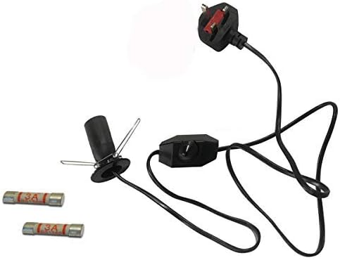 Homankit Dimmable Himalayan Salt Lamp Cord with Dimmer Switch, Built-in with Replaceable Fuse | E14 Original Replacement 3 Pin Lamp Lead with 2 Bulbs for Crystal Salt Lamp and Lighting Application